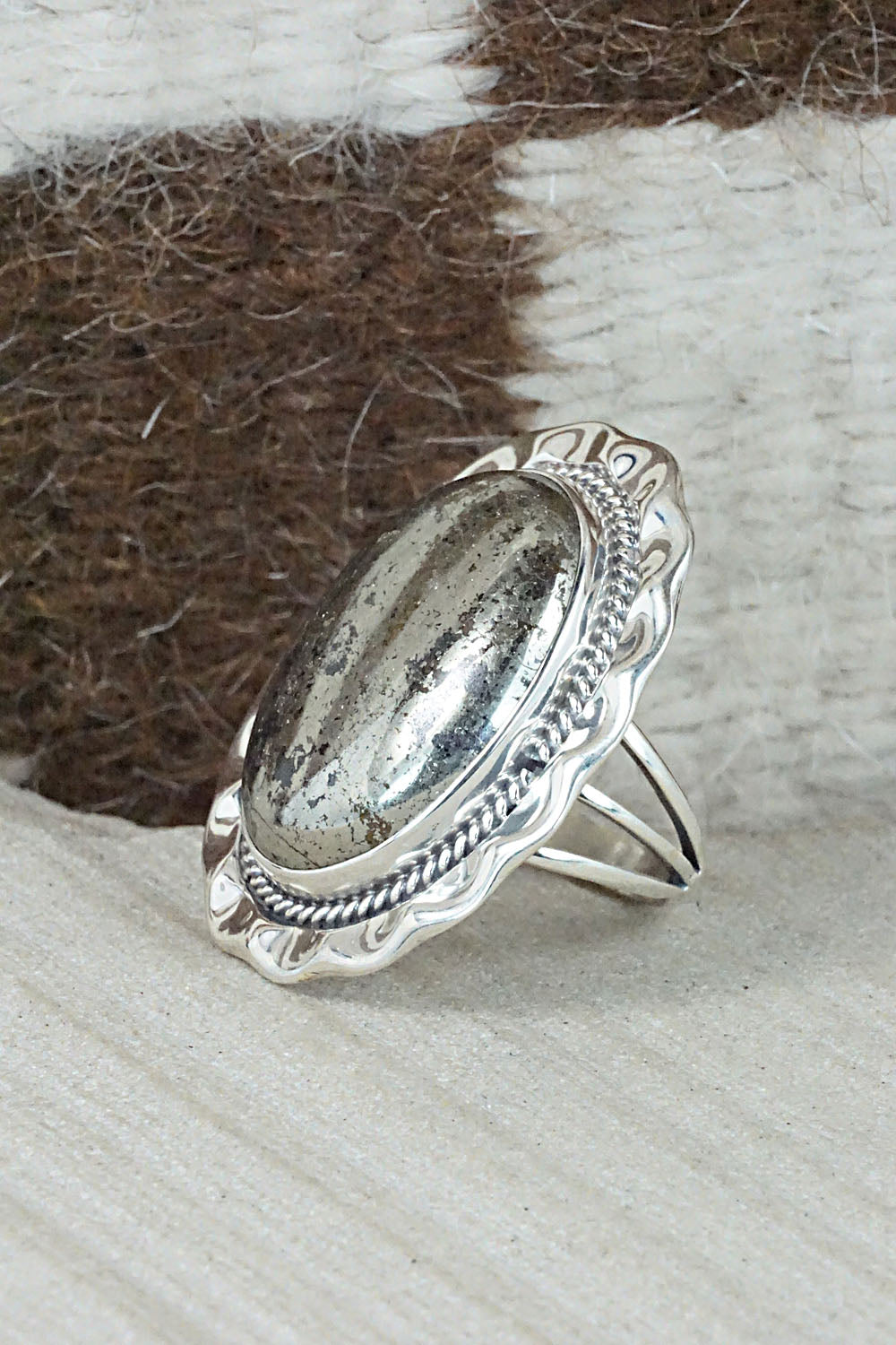 Marcasite & Sterling Silver Ring - Samuel Yellowhair - Size 6