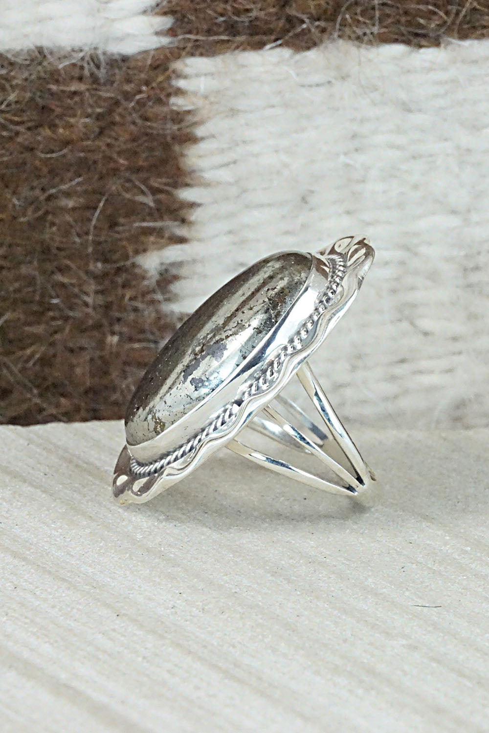 Marcasite & Sterling Silver Ring - Samuel Yellowhair - Size 6