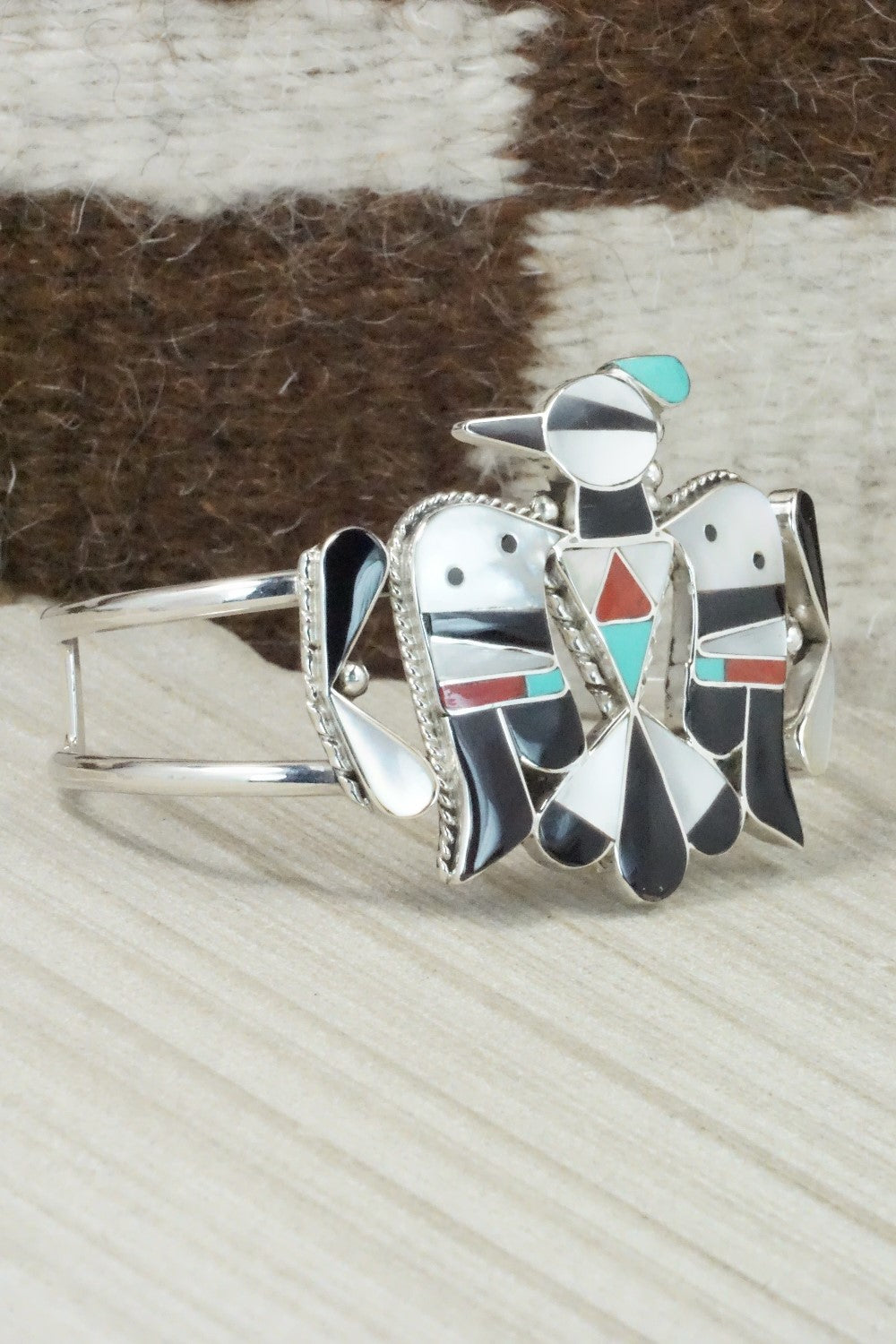 Multi Stone & Sterling Silver Inlay Bracelet - Bobby Shack
