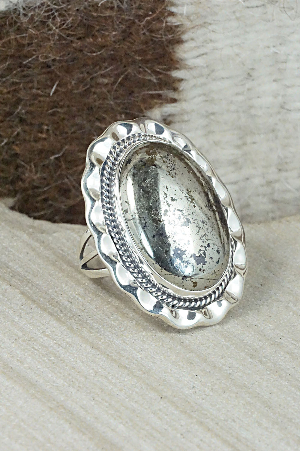 Marcasite & Sterling Silver Ring - Samuel Yellowhair - Size 6