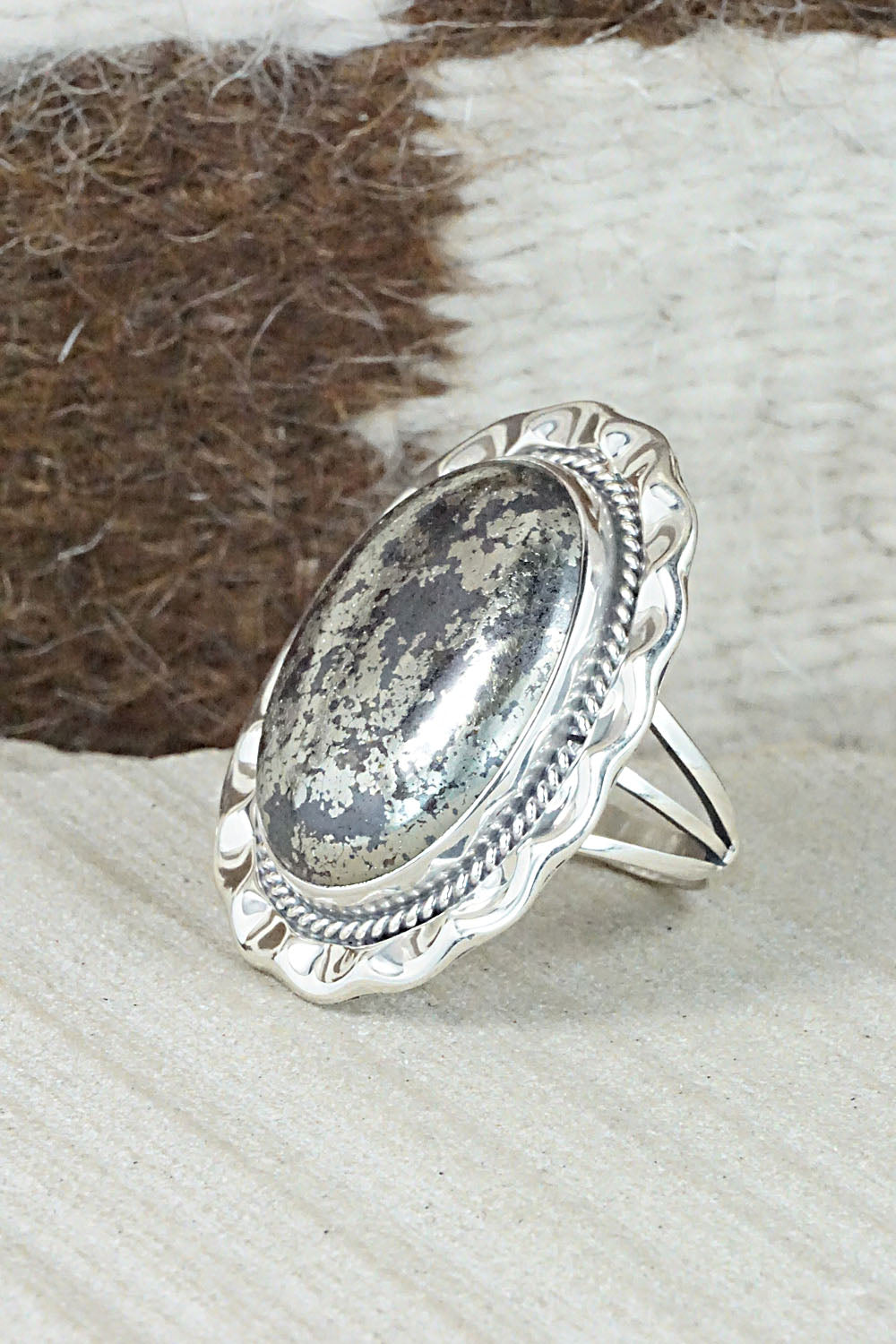 Marcasite & Sterling Silver Ring - Samuel Yellowhair - Size 7