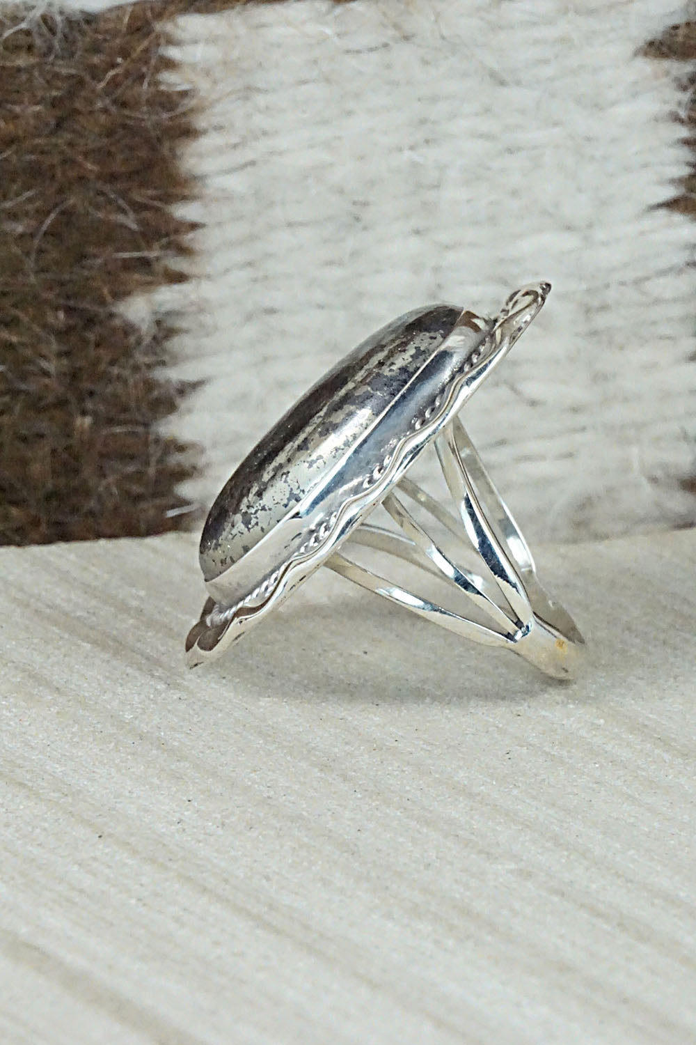Marcasite & Sterling Silver Ring - Samuel Yellowhair - Size 7
