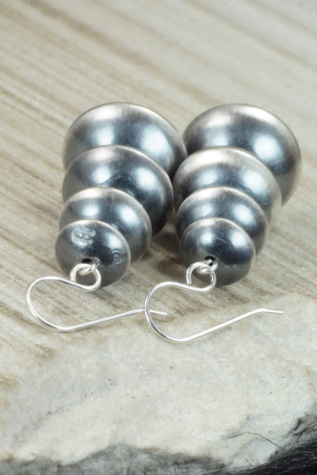 Sterling Silver Navajo Pearl Earrings - Preston Haley