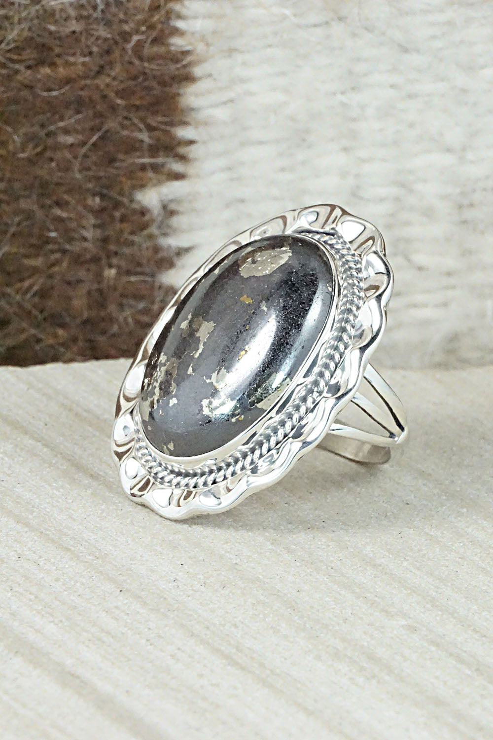 Marcasite & Sterling Silver Ring - Samuel Yellowhair - Size 9