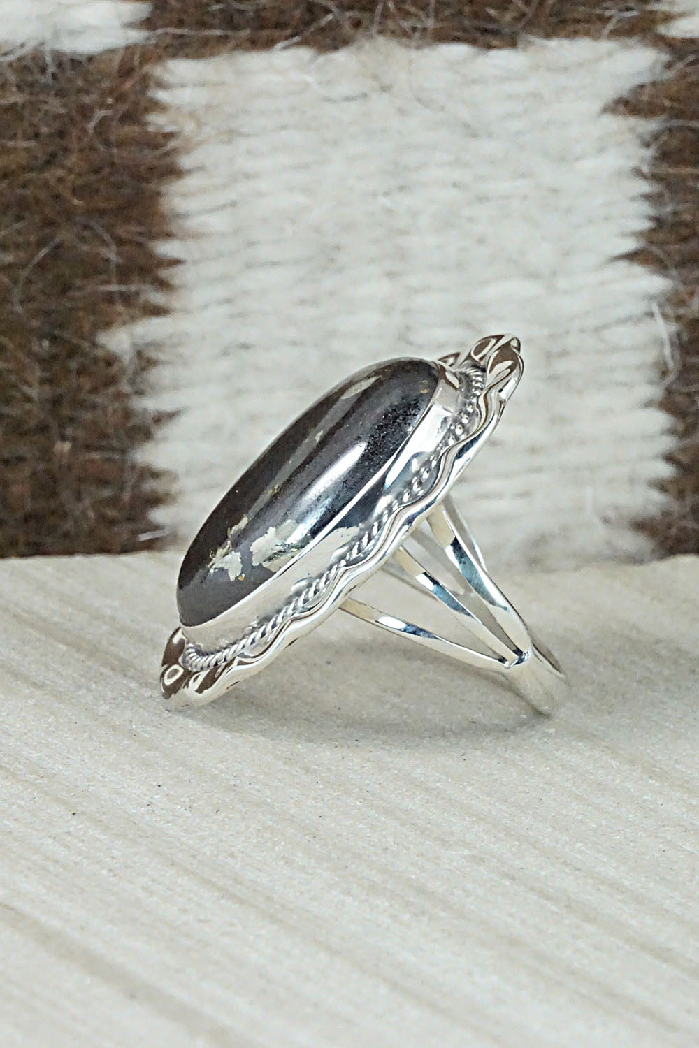 Marcasite & Sterling Silver Ring - Samuel Yellowhair - Size 9