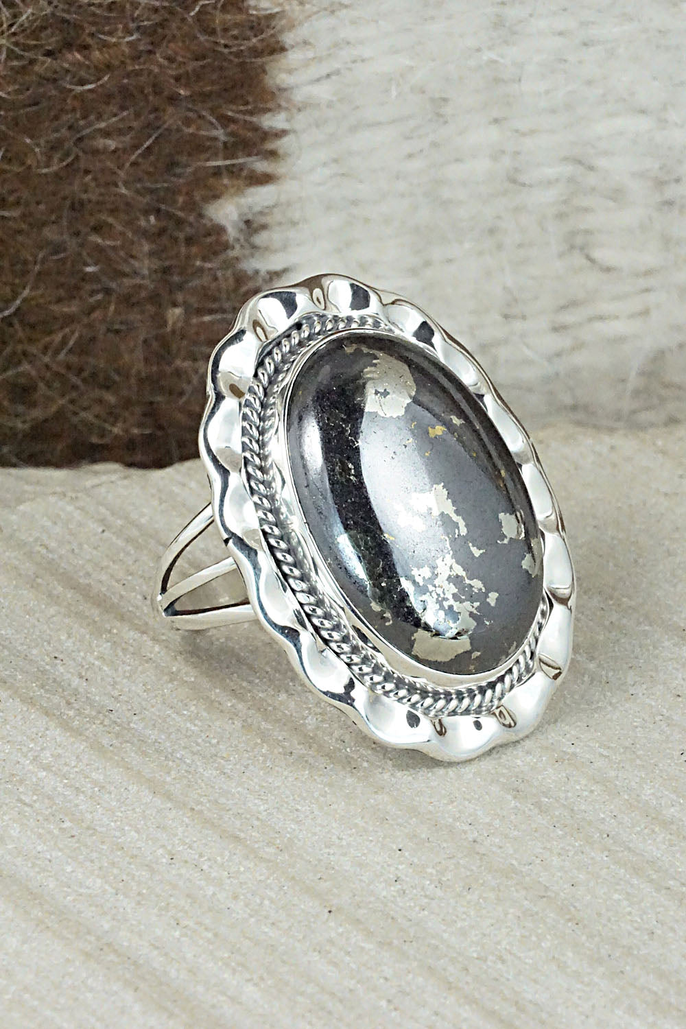 Marcasite & Sterling Silver Ring - Samuel Yellowhair - Size 9