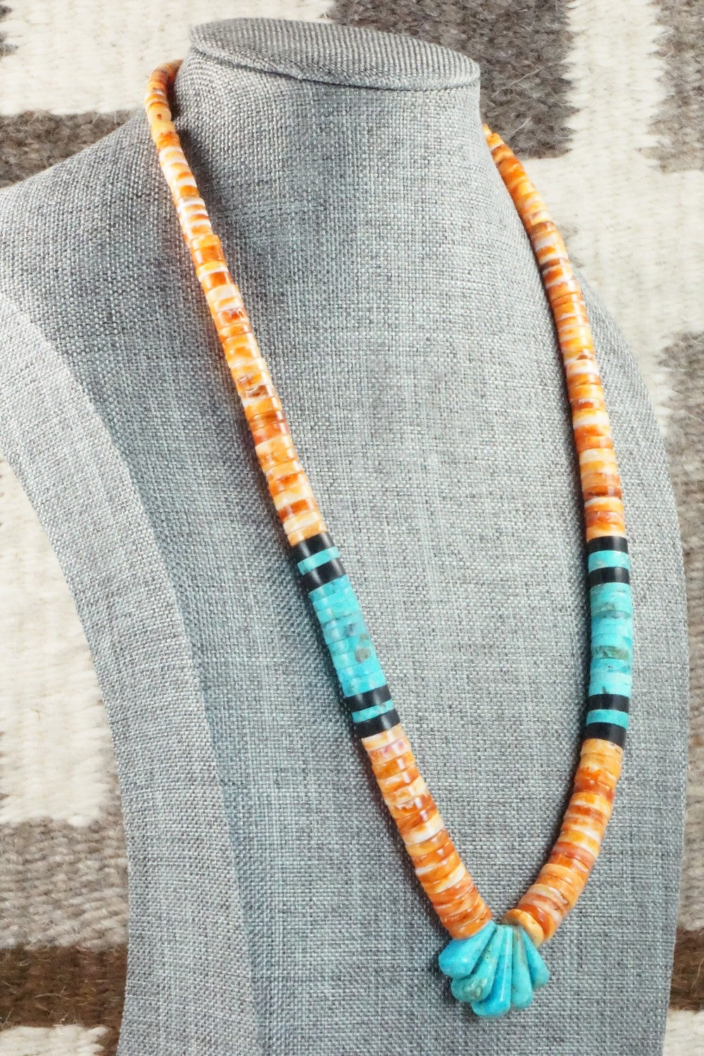 Spiny Oyster & Turquoise Necklace - Lupe Lovato