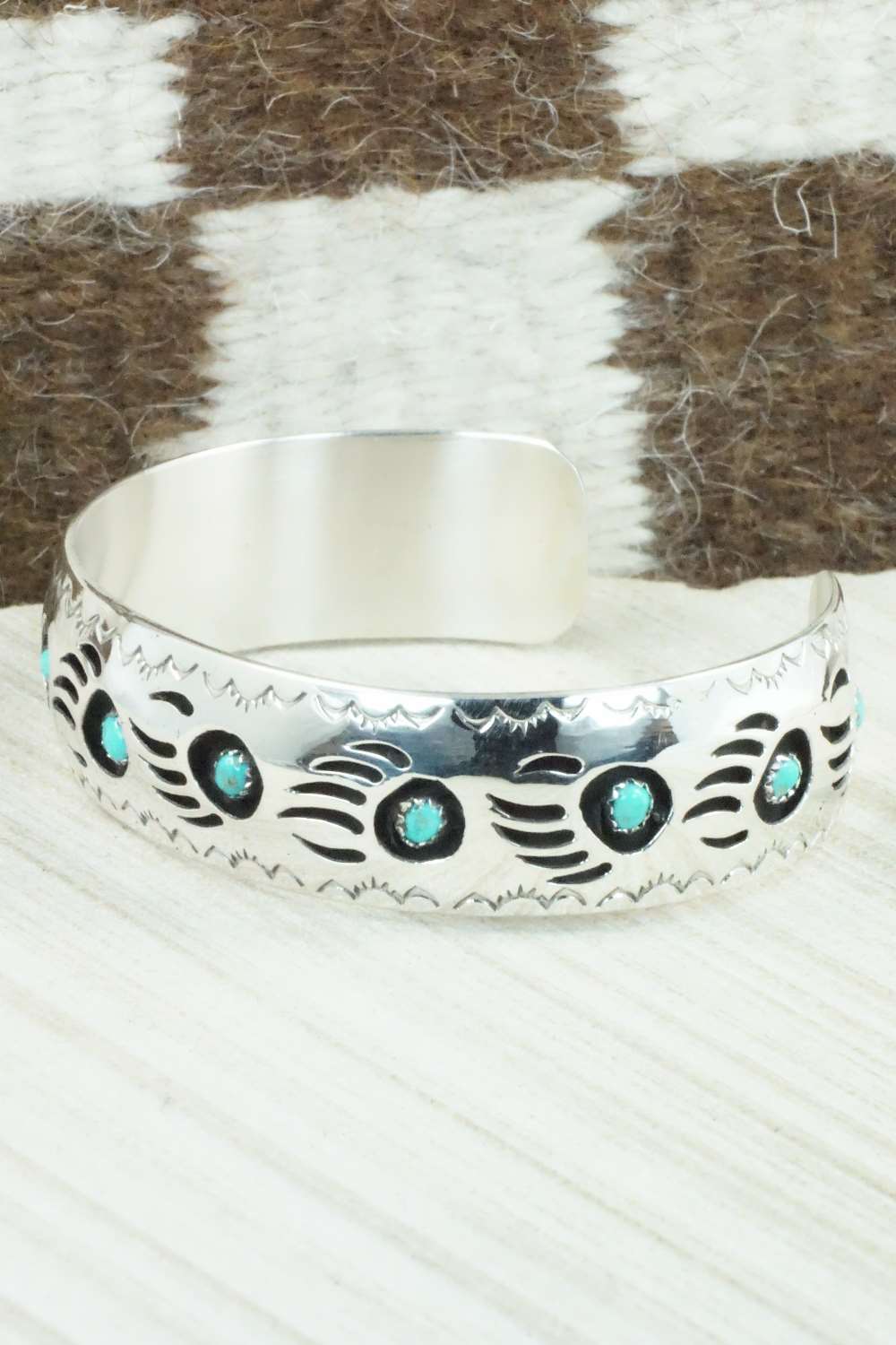 Turquoise & Sterling Silver Bracelet - Pearlene Spencer