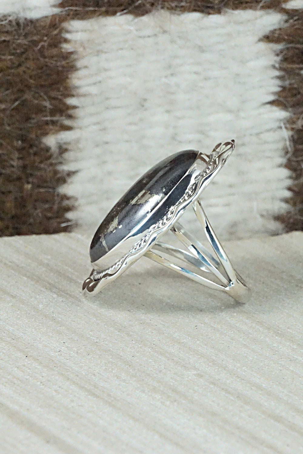 Marcasite & Sterling Silver Ring - Samuel Yellowhair - Size 7.25