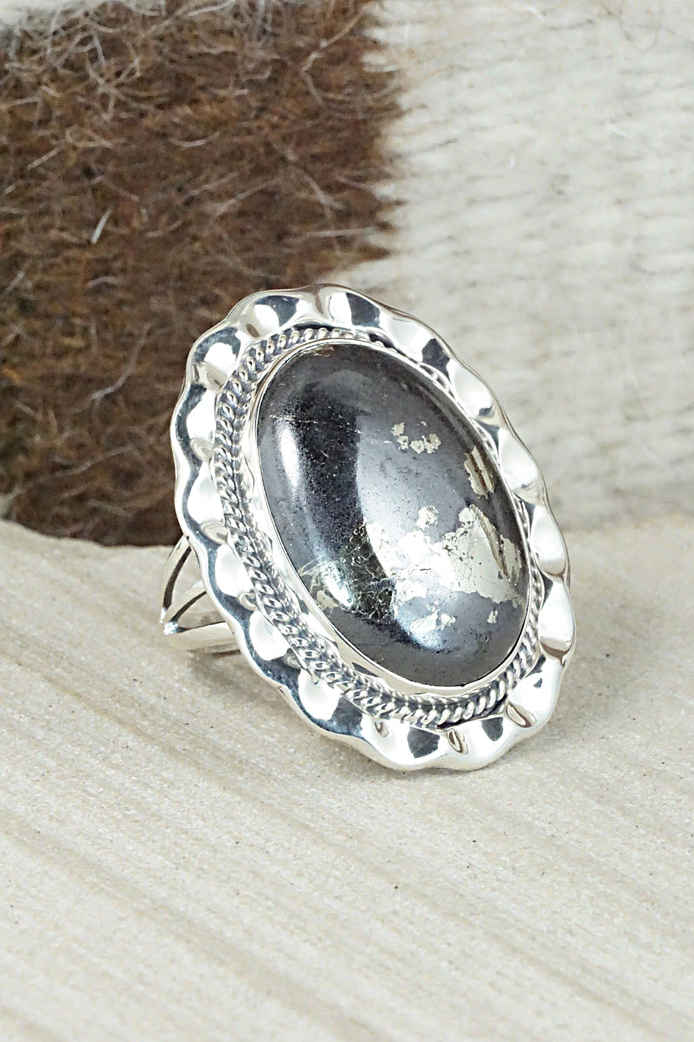 Marcasite & Sterling Silver Ring - Samuel Yellowhair - Size 7.25