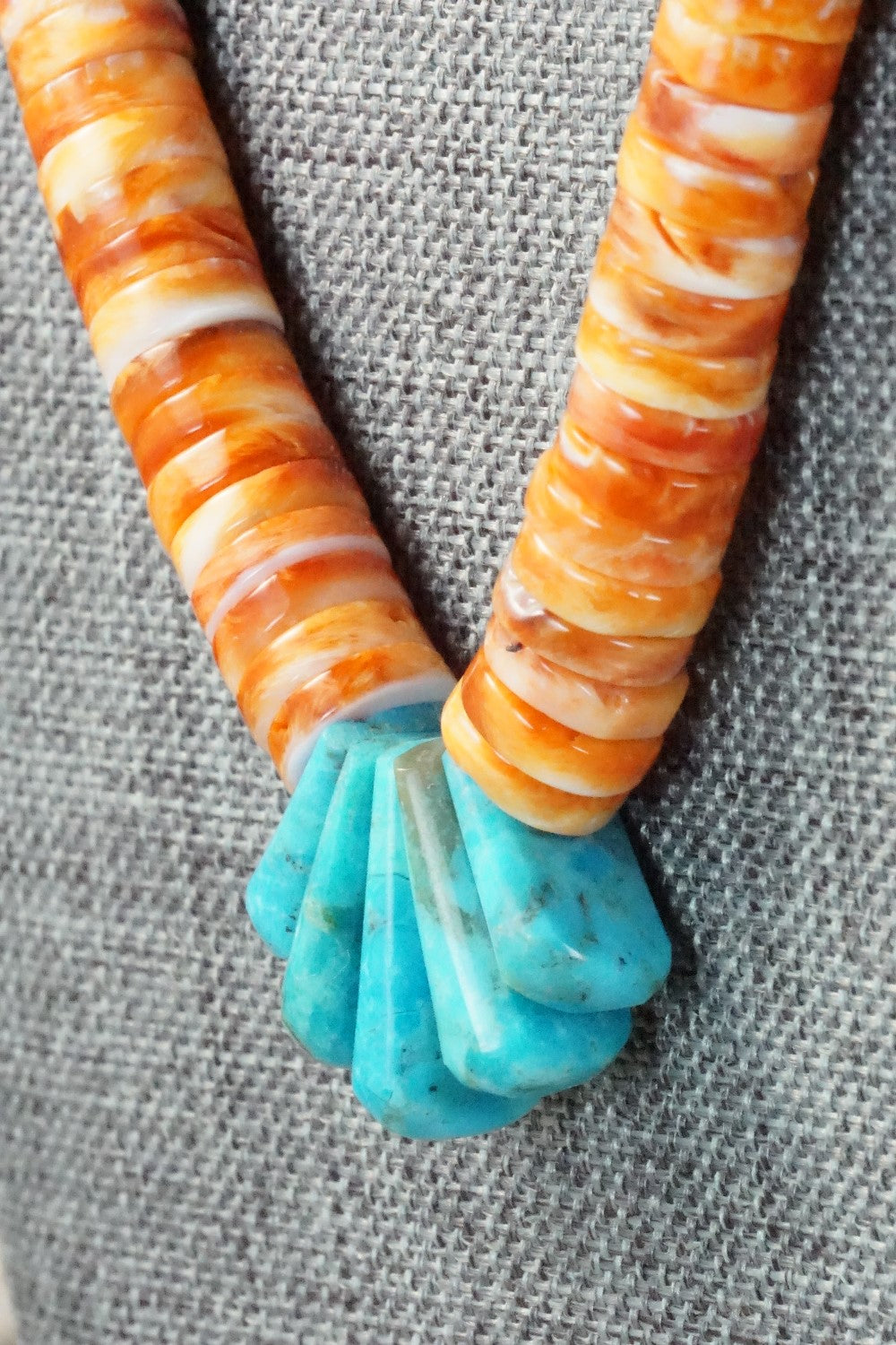 Spiny Oyster & Turquoise Necklace - Lupe Lovato