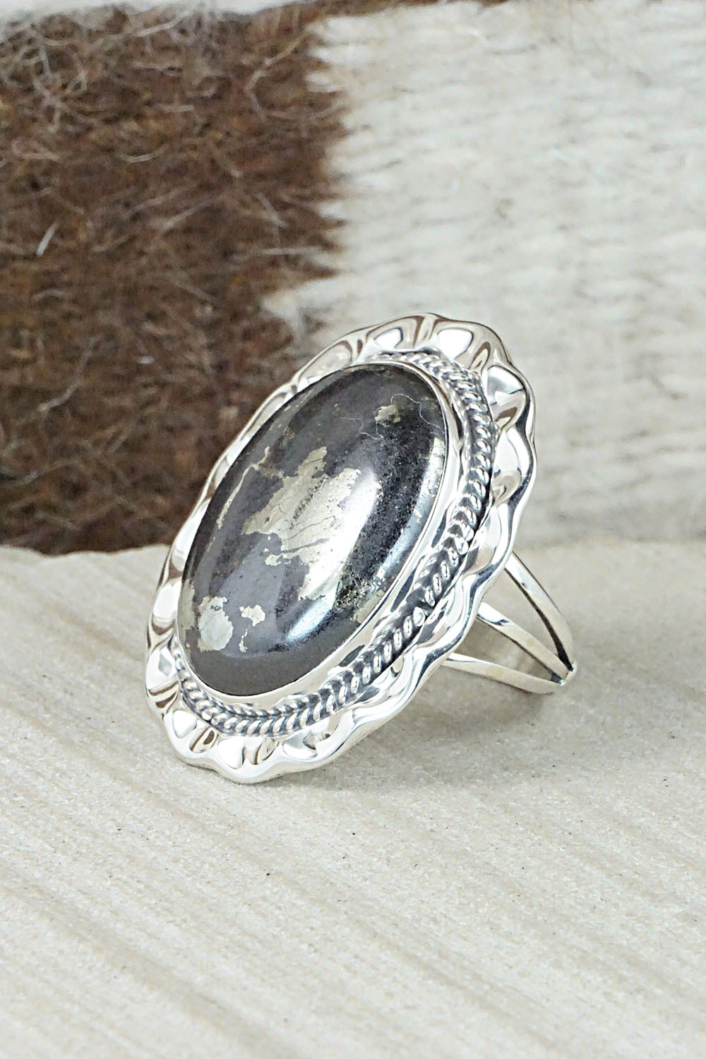 Marcasite & Sterling Silver Ring - Samuel Yellowhair - Size 9