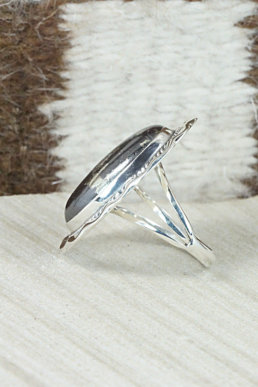 Marcasite & Sterling Silver Ring - Samuel Yellowhair - Size 9