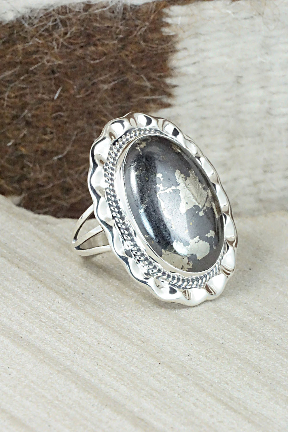 Marcasite & Sterling Silver Ring - Samuel Yellowhair - Size 9