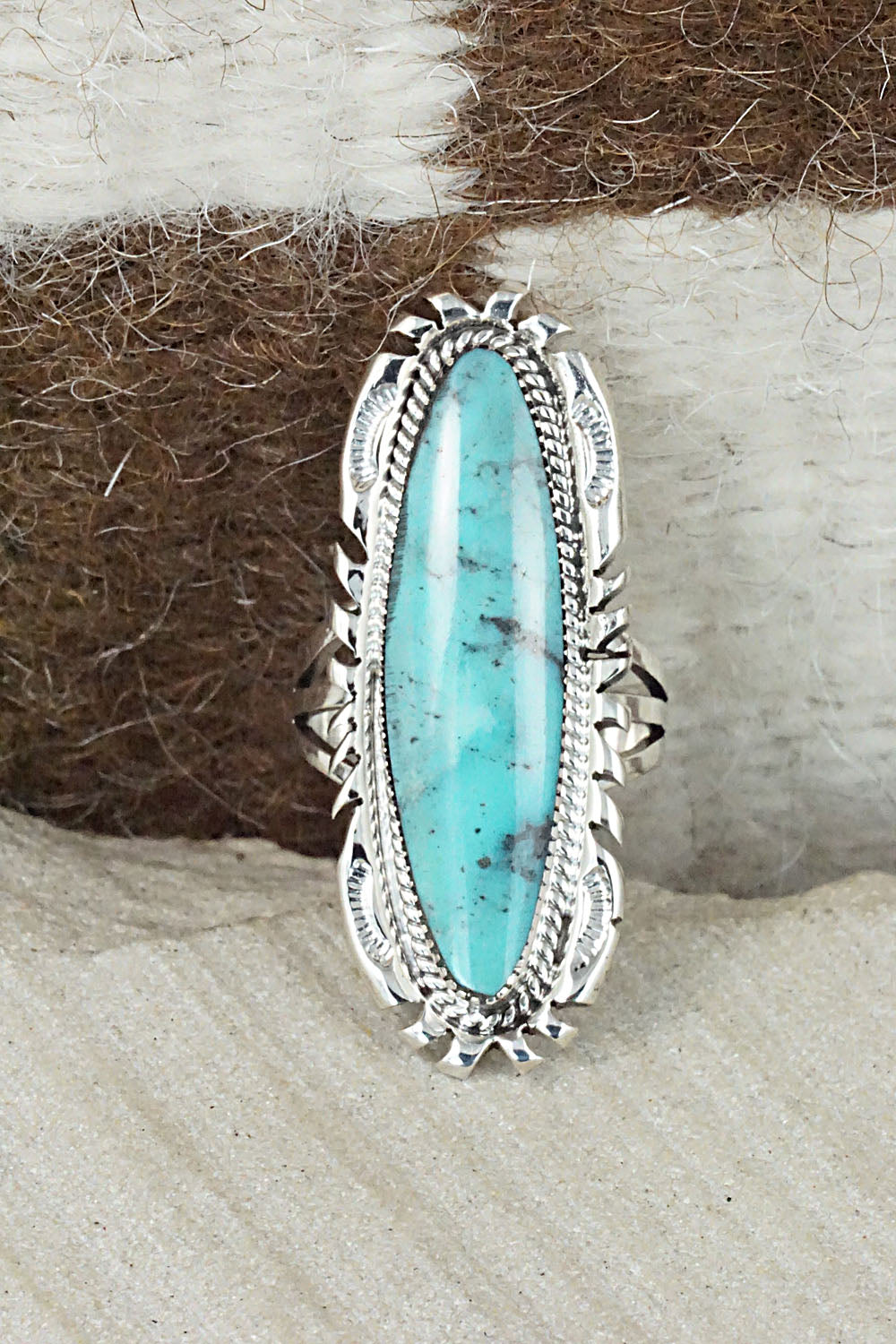 Turquoise & Sterling Silver Ring - Marie Jones - Size 7