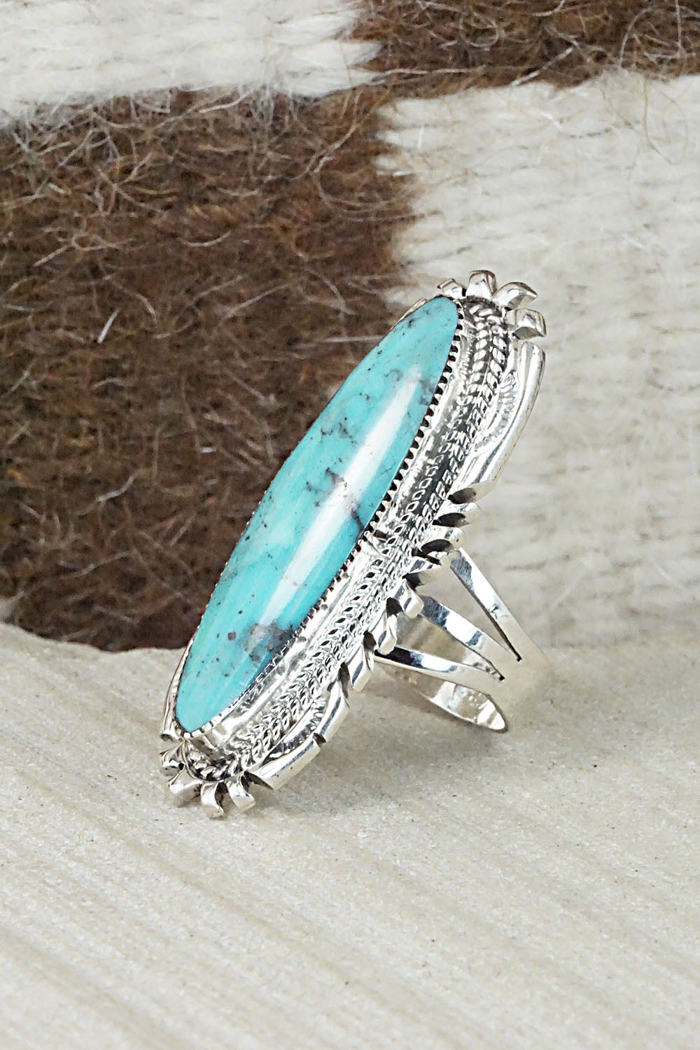 Turquoise & Sterling Silver Ring - Marie Jones - Size 7