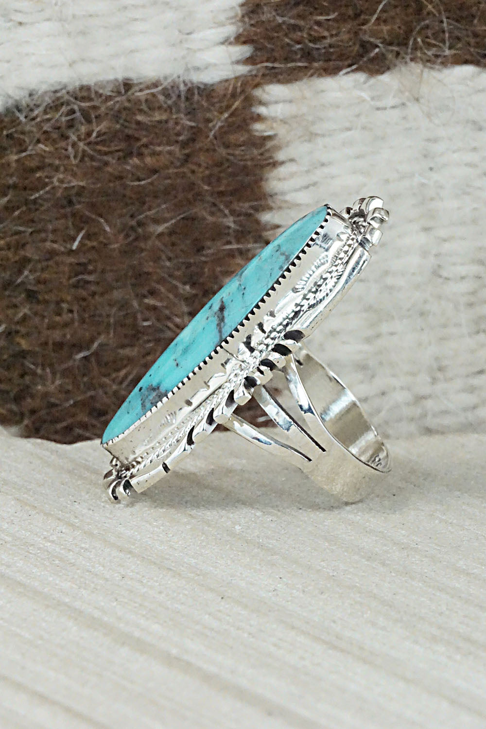 Turquoise & Sterling Silver Ring - Marie Jones - Size 7