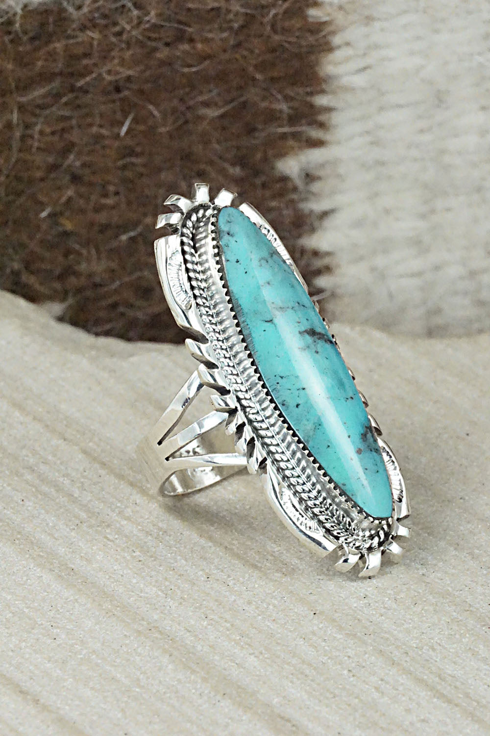 Turquoise & Sterling Silver Ring - Marie Jones - Size 7