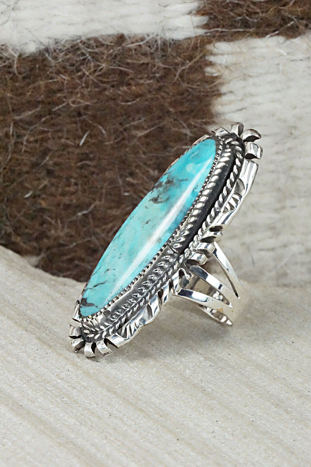 Turquoise & Sterling Silver Ring - Marie Jones - Size 7