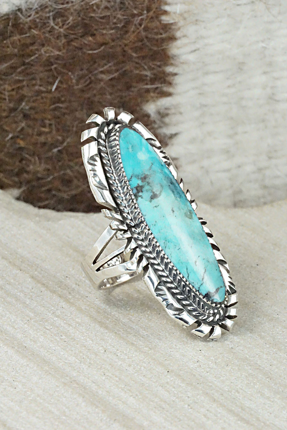 Turquoise & Sterling Silver Ring - Marie Jones - Size 7