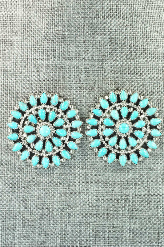 Turquoise & Sterling Silver Earrings - Marie Kirley
