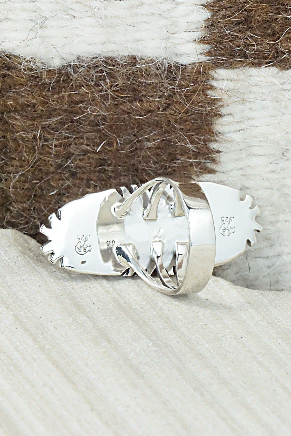 Turquoise & Sterling Silver Ring - Marie Jones - Size 8