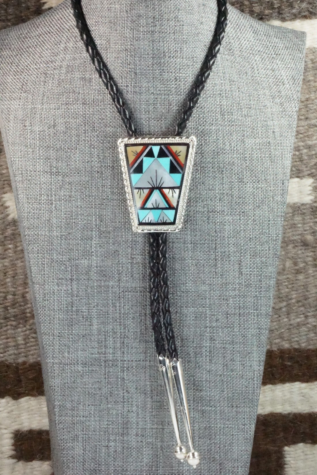 Multi Stone & Sterling Silver Bolo Tie - Lynette Yuselew