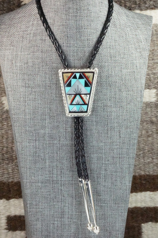 Multi Stone & Sterling Silver Bolo Tie - Lynette Yuselew
