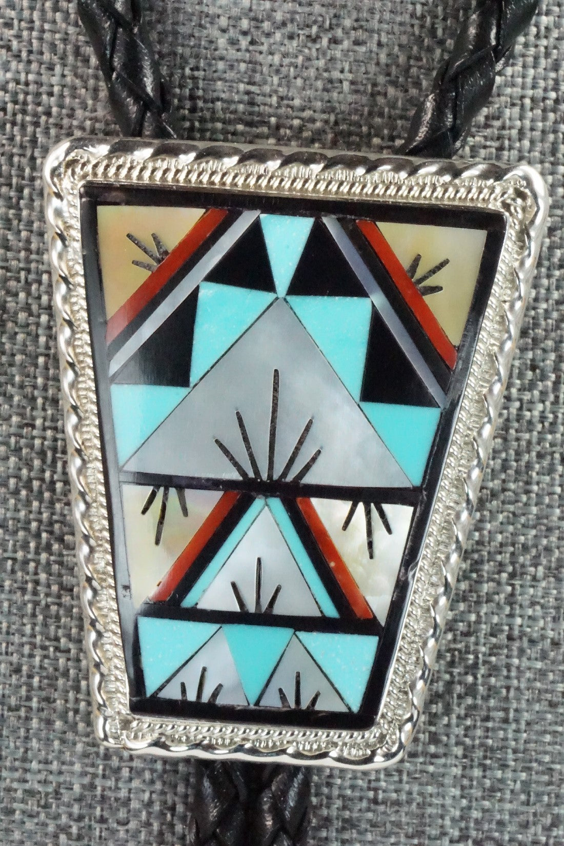 Multi Stone & Sterling Silver Bolo Tie - Lynette Yuselew