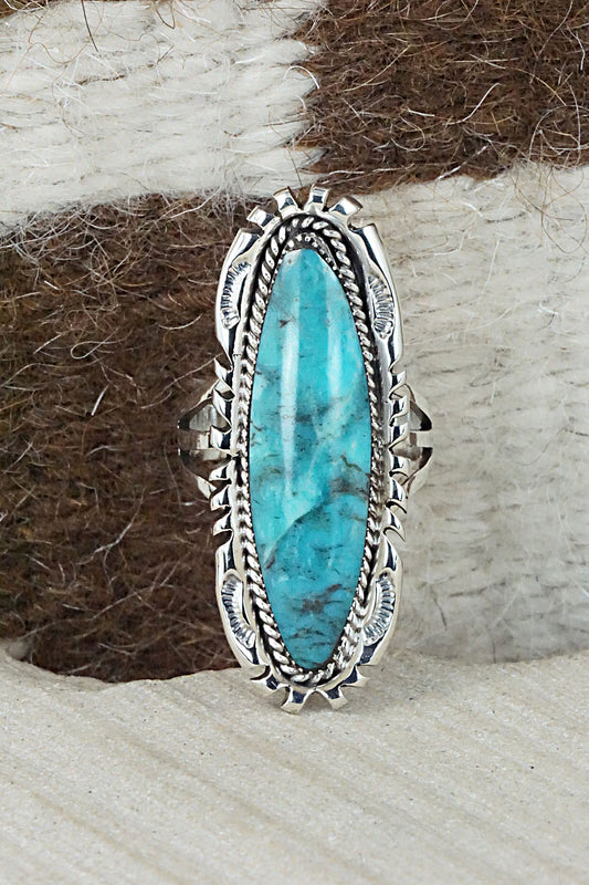 Turquoise & Sterling Silver Ring - Marie Jones - Size 7.5