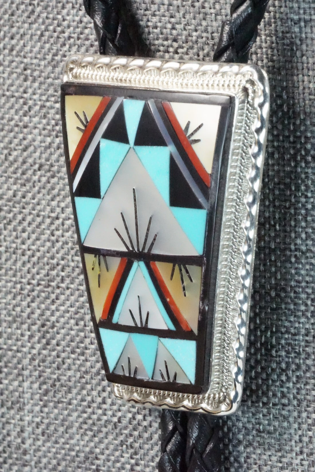 Multi Stone & Sterling Silver Bolo Tie - Lynette Yuselew