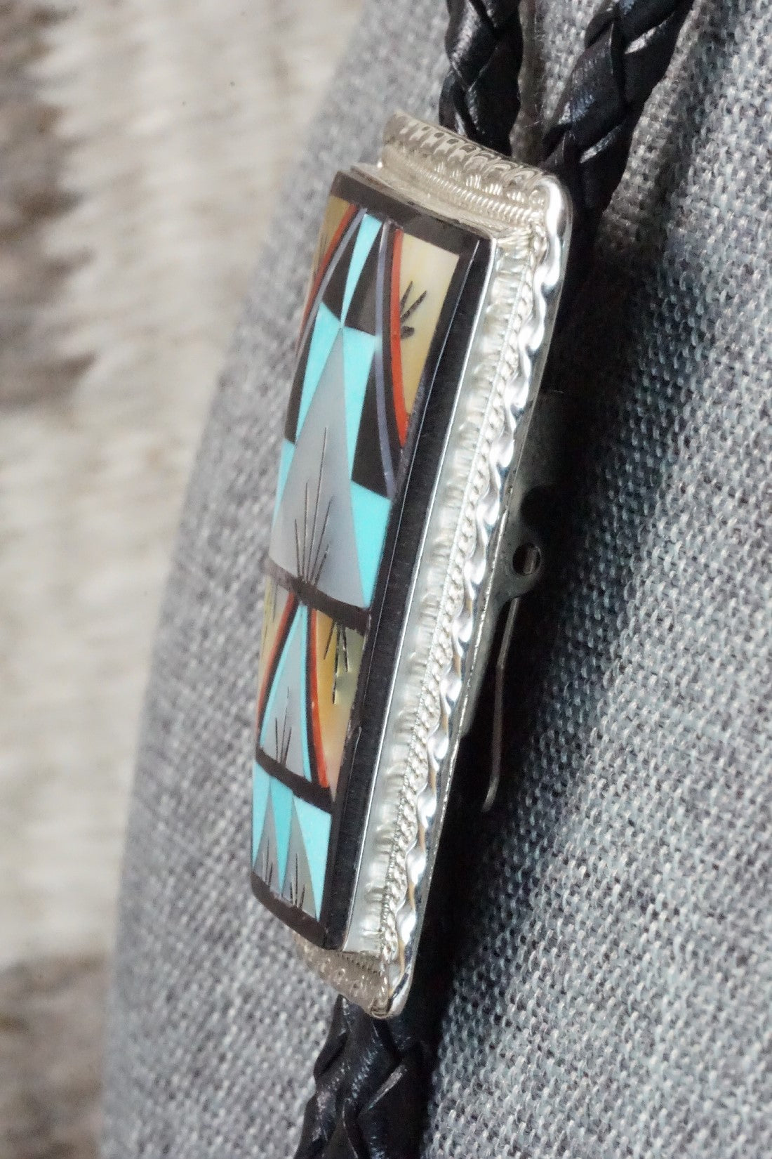 Multi Stone & Sterling Silver Bolo Tie - Lynette Yuselew