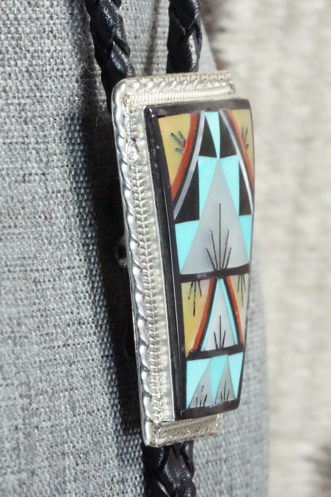 Multi Stone & Sterling Silver Bolo Tie - Lynette Yuselew