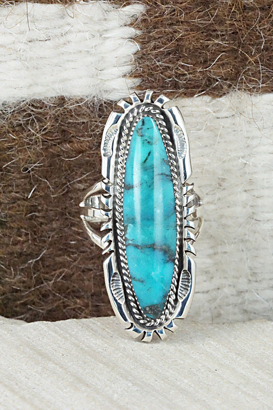 Turquoise & Sterling Silver Ring - Marie Jones - Size 8.75