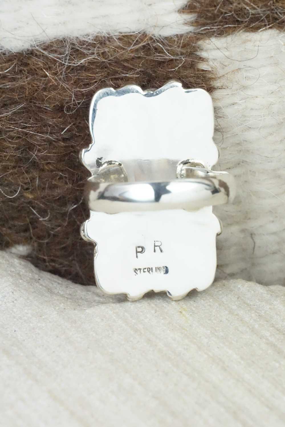 Coral & Sterling Silver Ring - Priscilla Reeder - Size 8