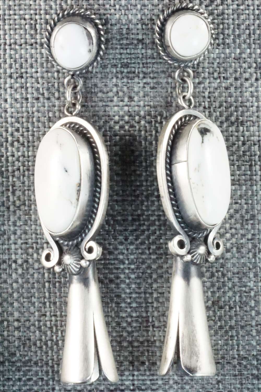 White Buffalo & Sterling Silver Squash Blossom Set - Derrick Gordon