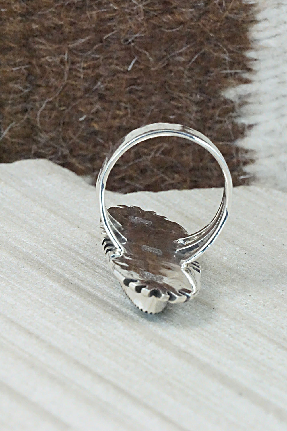 Turquoise & Sterling Silver Ring - Marie Jones - Size 8.75