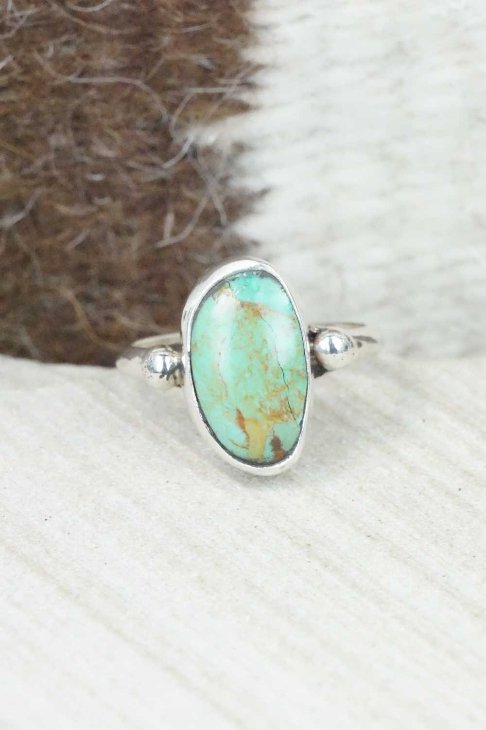 Turquoise & Sterling Silver Ring - Priscilla Reeder - Size 7.5
