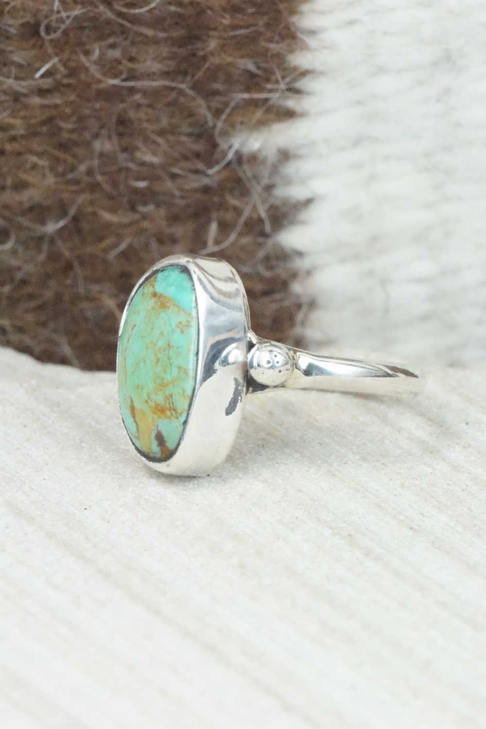 Turquoise & Sterling Silver Ring - Priscilla Reeder - Size 7.5