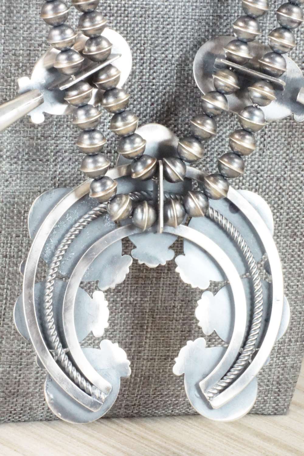 White Buffalo & Sterling Silver Squash Blossom Set - Derrick Gordon