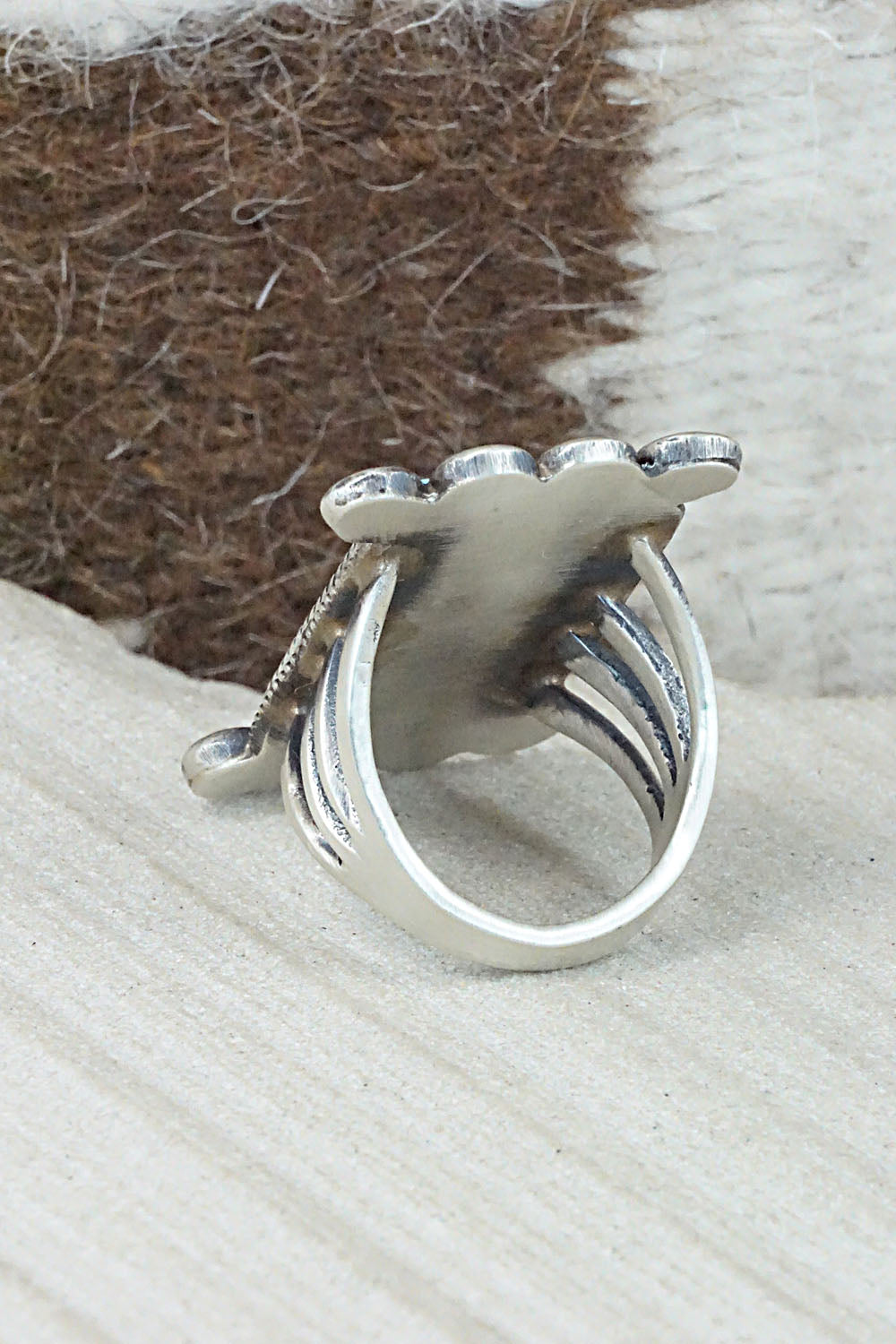 Turquoise and Sterling Silver Ring - Martha Cayatineto - Size 6.5
