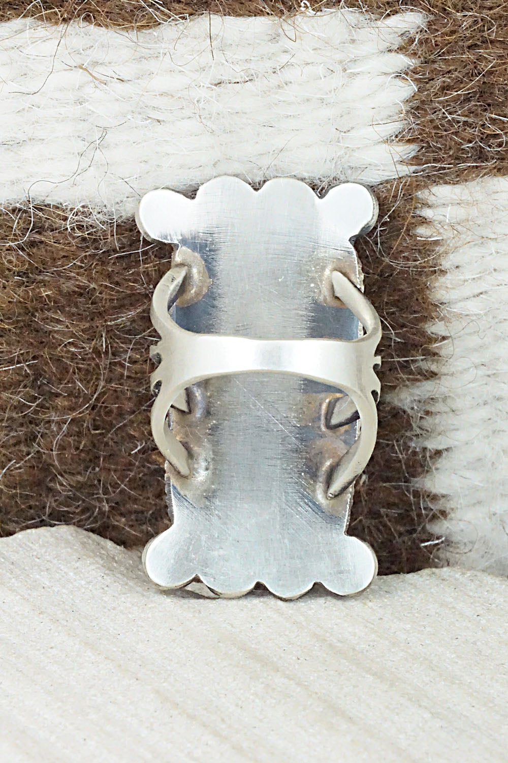 Turquoise and Sterling Silver Ring - Martha Cayatineto - Size 6.5