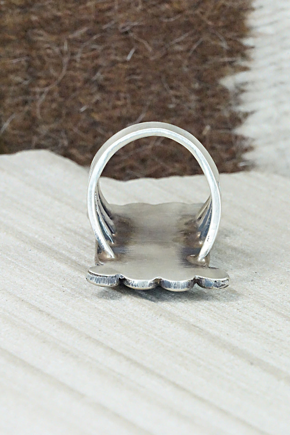 Turquoise and Sterling Silver Ring - Martha Cayatineto - Size 6.5
