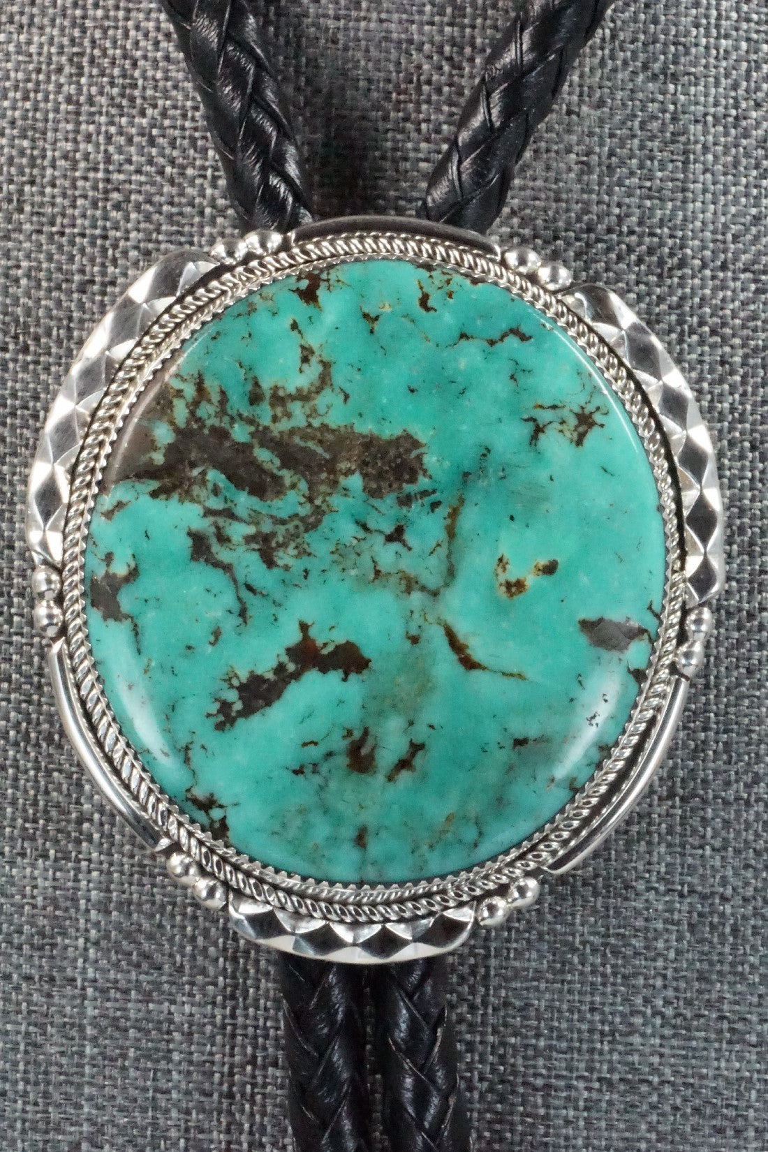 Turquoise & Sterling Silver Bolo Tie - Kenny Calavaza
