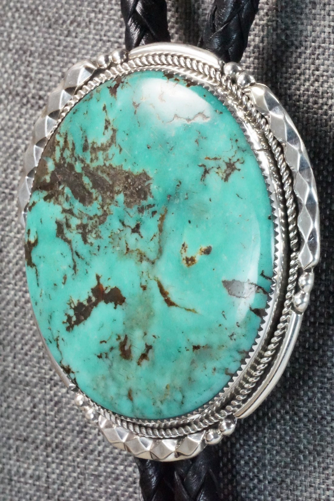 Turquoise & Sterling Silver Bolo Tie - Kenny Calavaza