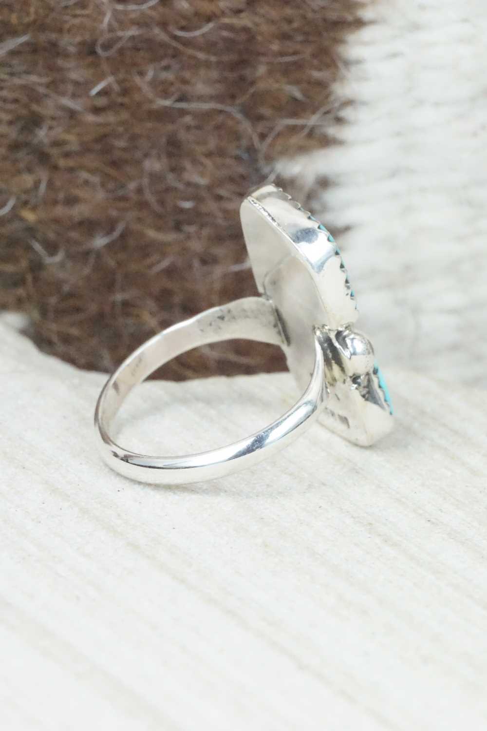 Turquoise & Sterling Silver Ring - Priscilla Reeder - Size 7.5