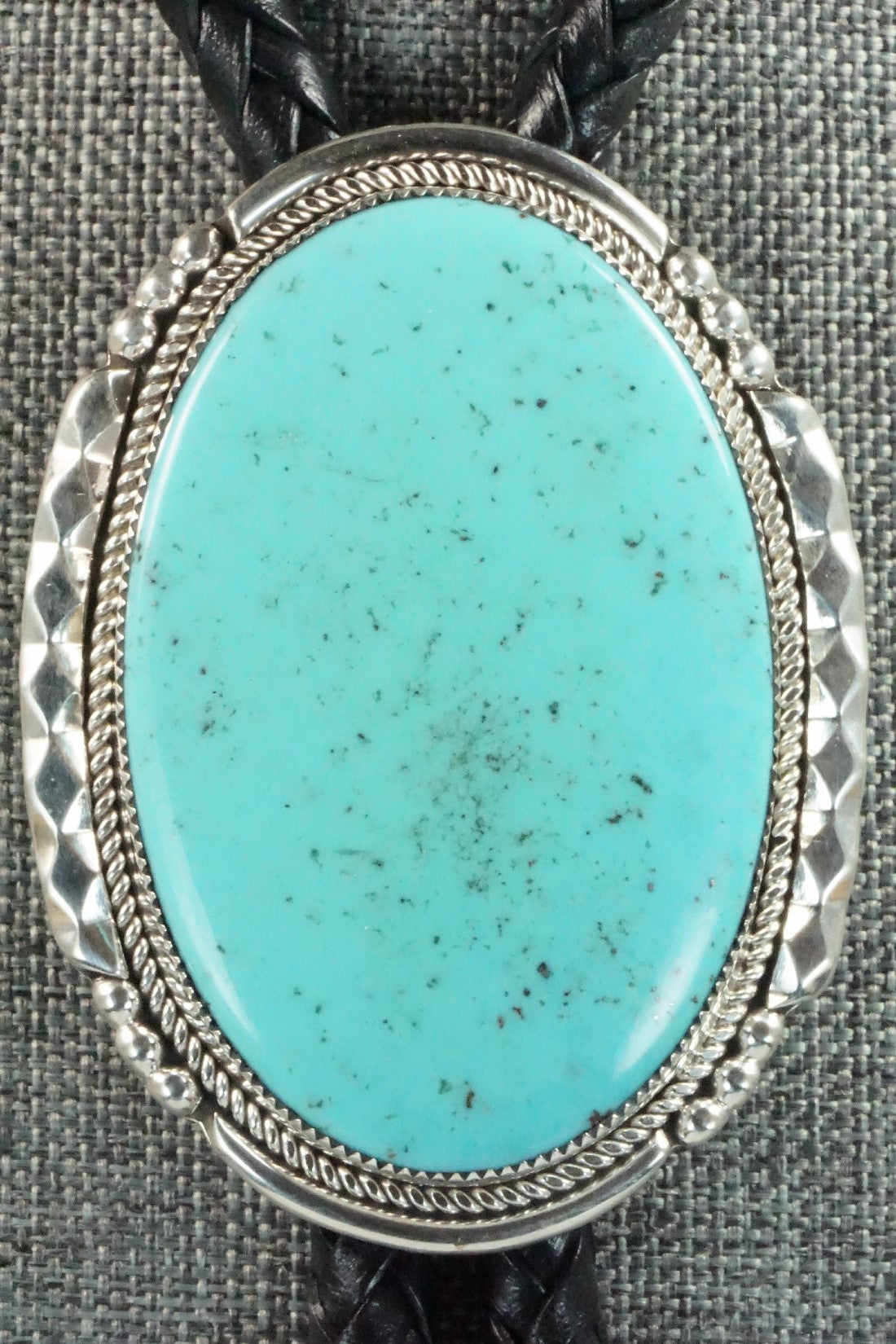 Turquoise & Sterling Silver Bolo Tie - Kenny Calavaza