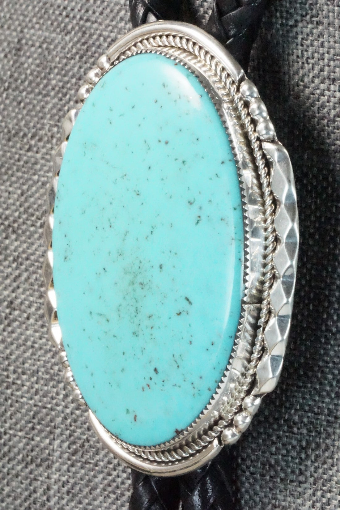 Turquoise & Sterling Silver Bolo Tie - Kenny Calavaza