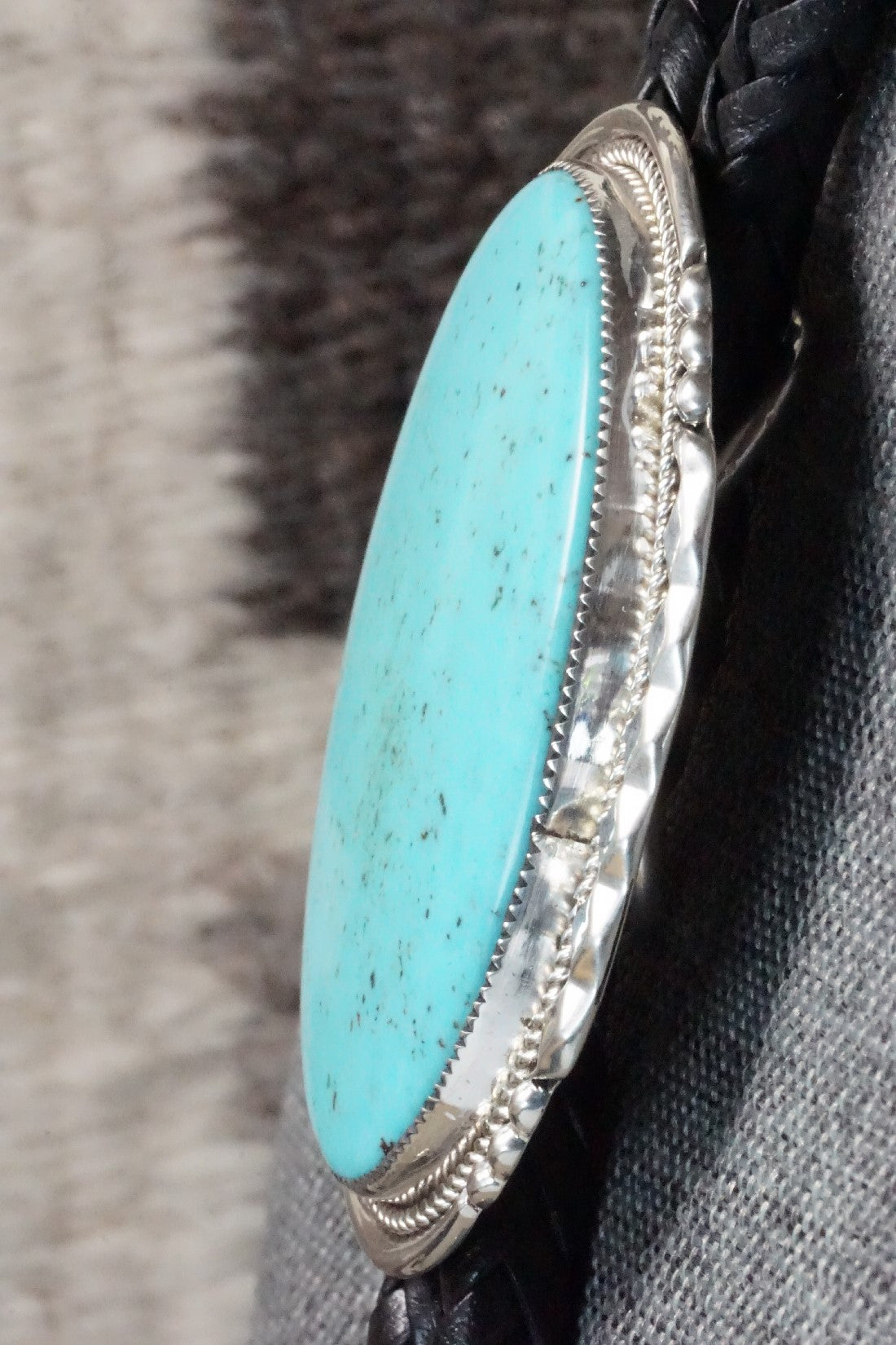 Turquoise & Sterling Silver Bolo Tie - Kenny Calavaza