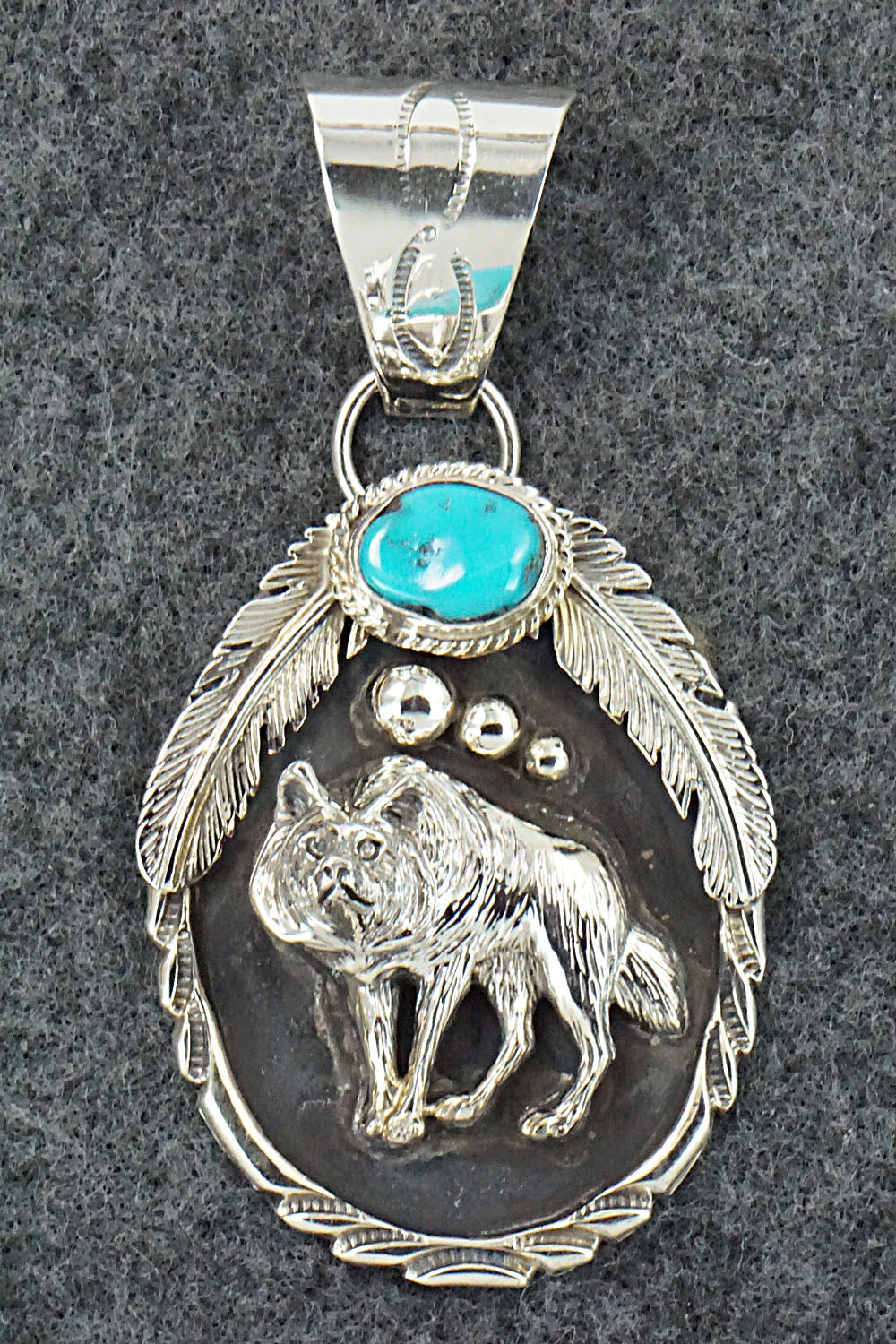 Turquoise and Sterling Silver Pendant - Darrell Morgan